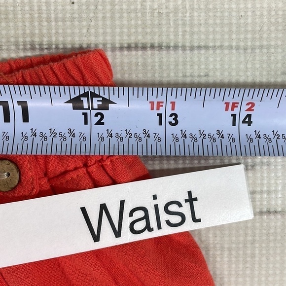 Cellabie Pants NWT Red Orange Wide Leg Cropped Pockets Size Large - Picture 8 of 12